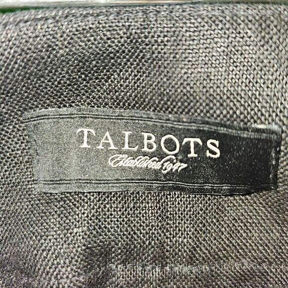 NWT Talbots Womens Black Pure‎ Irish Linen Wide Leg Crop Pants 14 - Picture 5 of 6
